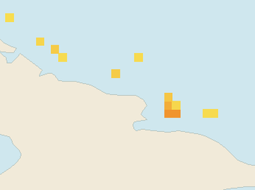 Satellite floating-algae map near Guardalavaca, May 2022 (opens full map image in a new tab)