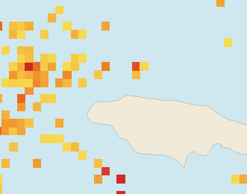 Satellite floating-algae map near Montego Bay, May 2022 (opens full map image in a new tab)