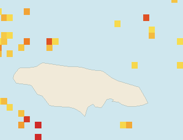 Satellite floating-algae map near Ocho Rios, May 2022 (opens full map image in a new tab)