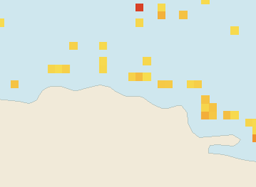 Satellite floating-algae map near Puerto Plata and Cabarete, May 2022 (opens full map image in a new tab)