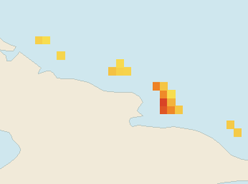 Satellite floating-algae map near Guardalavaca, Jun 2022 (opens full map image in a new tab)