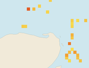 Satellite floating-algae map near Isla Holbox, Jun 2022 (opens full map image in a new tab)