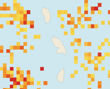 Satellite floating-algae map near Martinique West Coast, Jun 2022 (opens full map image in a new tab)