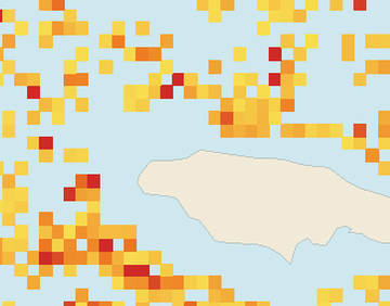 Satellite floating-algae map near Montego Bay, Jun 2022 (opens full map image in a new tab)