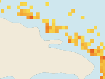 Satellite floating-algae map near Las Terrenas, Jun 2022 (opens full map image in a new tab)