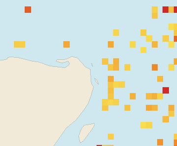 Satellite floating-algae map near Costa Mujeres, Jul 2022 (opens full map image in a new tab)