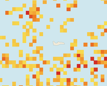 Satellite floating-algae map near Grand Cayman (Seven Mile Beach), Jul 2022 (opens full map image in a new tab)