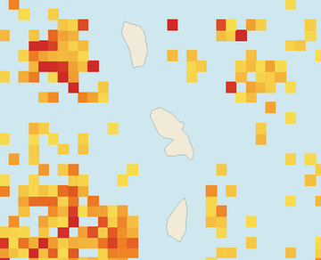 Satellite floating-algae map near Martinique West Coast, Jul 2022 (opens full map image in a new tab)