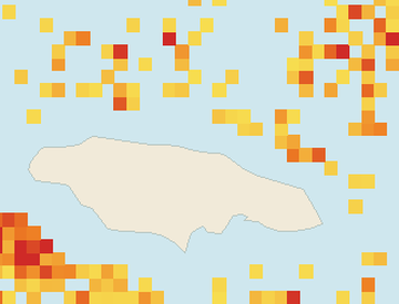 Satellite floating-algae map near Ocho Rios, Jul 2022 (opens full map image in a new tab)