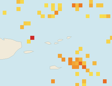 Satellite floating-algae map near St. John, Jul 2022 (opens full map image in a new tab)