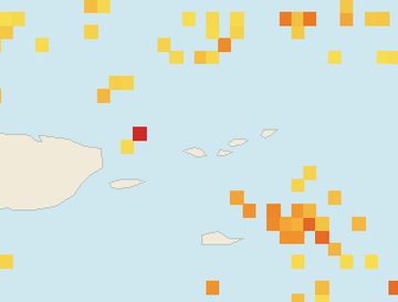 Satellite floating-algae map near St. Thomas, Jul 2022 (opens full map image in a new tab)