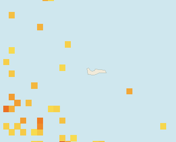 Satellite floating-algae map near Grand Cayman (Seven Mile Beach), Aug 2022 (opens full map image in a new tab)