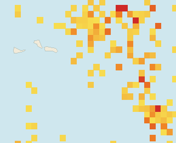 Satellite floating-algae map near Grand Turk, Aug 2022 (opens full map image in a new tab)