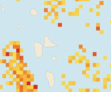 Satellite floating-algae map near Guadeloupe Atlantic Coast, Aug 2022 (opens full map image in a new tab)