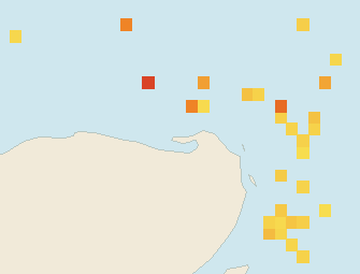 Satellite floating-algae map near Isla Holbox, Aug 2022 (opens full map image in a new tab)