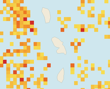 Satellite floating-algae map near Martinique West Coast, Aug 2022 (opens full map image in a new tab)