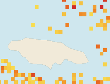 Satellite floating-algae map near Ocho Rios, Aug 2022 (opens full map image in a new tab)