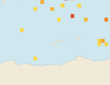 Satellite floating-algae map near Roatan, Aug 2022 (opens full map image in a new tab)