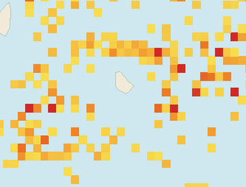 Satellite floating-algae map near South Coast Barbados, Aug 2022 (opens full map image in a new tab)