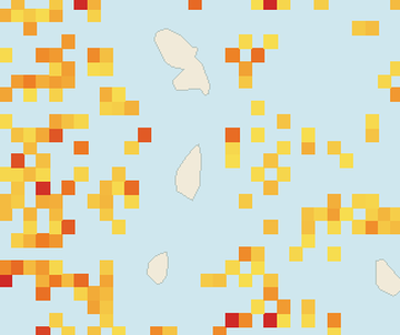 Satellite floating-algae map near Saint Lucia East Coast, Aug 2022 (opens full map image in a new tab)