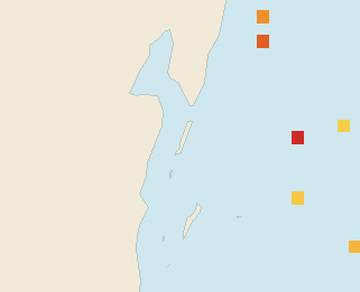 Satellite floating-algae map near Ambergris Caye, Sep 2022 (opens full map image in a new tab)