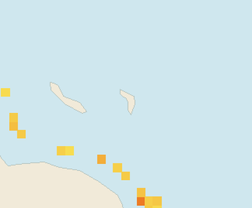 Satellite floating-algae map near Bonaire, Sep 2022 (opens full map image in a new tab)