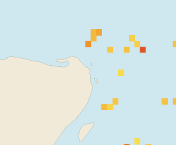 Satellite floating-algae map near Costa Mujeres, Sep 2022 (opens full map image in a new tab)