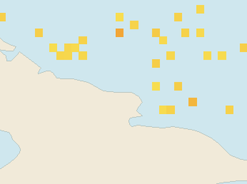 Satellite floating-algae map near Guardalavaca, Sep 2022 (opens full map image in a new tab)