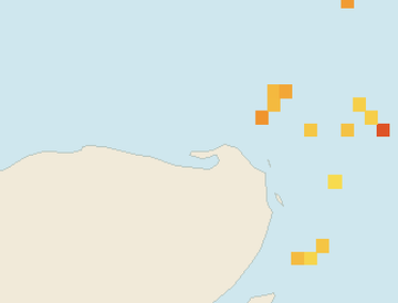 Satellite floating-algae map near Isla Holbox, Sep 2022 (opens full map image in a new tab)