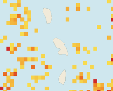 Satellite floating-algae map near Martinique West Coast, Sep 2022 (opens full map image in a new tab)