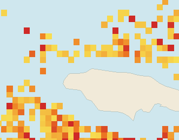 Satellite floating-algae map near Montego Bay, Sep 2022 (opens full map image in a new tab)