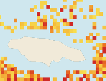 Satellite floating-algae map near Ocho Rios, Sep 2022 (opens full map image in a new tab)