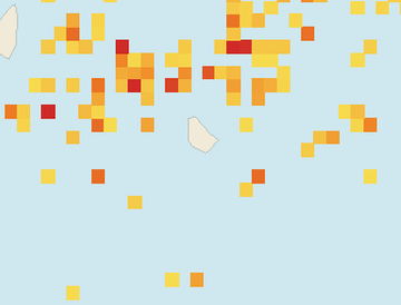 Satellite floating-algae map near South Coast Barbados, Sep 2022 (opens full map image in a new tab)