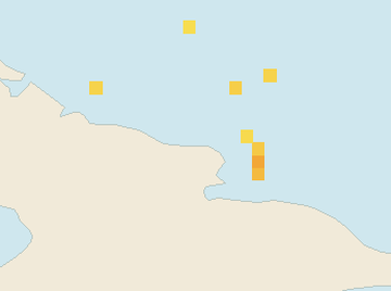 Satellite floating-algae map near Guardalavaca, Oct 2022 (opens full map image in a new tab)