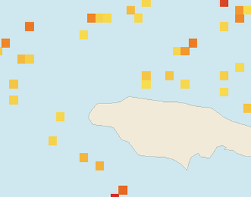 Satellite floating-algae map near Montego Bay, Oct 2022 (opens full map image in a new tab)