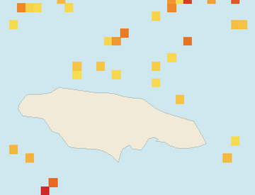 Satellite floating-algae map near Ocho Rios, Oct 2022 (opens full map image in a new tab)