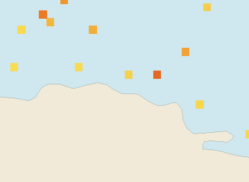 Satellite floating-algae map near Puerto Plata and Cabarete, Oct 2022 (opens full map image in a new tab)