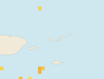 Satellite floating-algae map near St. Thomas, Oct 2022 (opens full map image in a new tab)