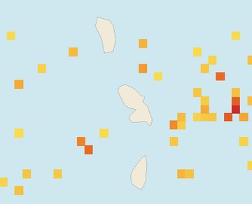 Satellite floating-algae map near Martinique West Coast, Dec 2022 (opens full map image in a new tab)