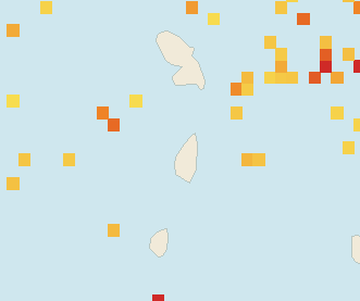 Satellite floating-algae map near Saint Lucia West Coast, Dec 2022 (opens full map image in a new tab)