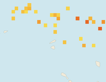 Satellite floating-algae map near Anguilla, Jan 2023 (opens full map image in a new tab)
