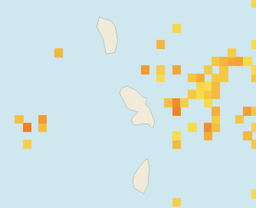 Satellite floating-algae map near Martinique West Coast, Jan 2023 (opens full map image in a new tab)