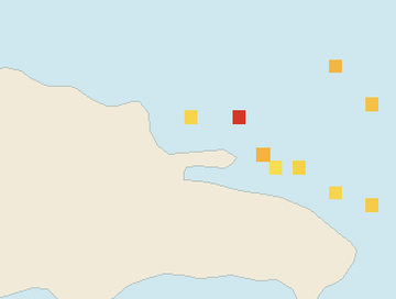 Satellite floating-algae map near Las Terrenas, Jan 2023 (opens full map image in a new tab)