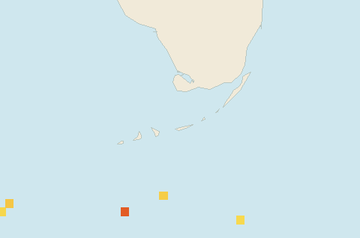 Satellite floating-algae map near Florida Keys, Feb 2023 (opens full map image in a new tab)