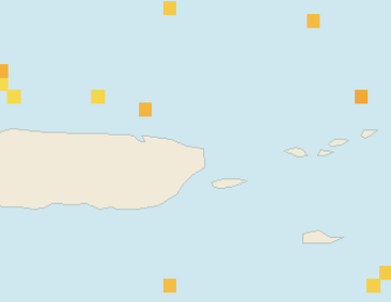 Satellite floating-algae map near Luquillo, Feb 2023 (opens full map image in a new tab)