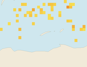 Satellite floating-algae map near Roatan, Feb 2023 (opens full map image in a new tab)