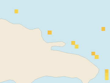 Satellite floating-algae map near Las Terrenas, Feb 2023 (opens full map image in a new tab)