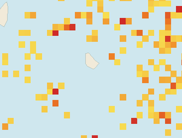 Satellite floating-algae map near South Coast Barbados, Feb 2023 (opens full map image in a new tab)