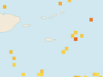 Satellite floating-algae map near St. Croix, Feb 2023 (opens full map image in a new tab)