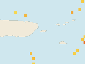 Satellite floating-algae map near Vieques, Feb 2023 (opens full map image in a new tab)